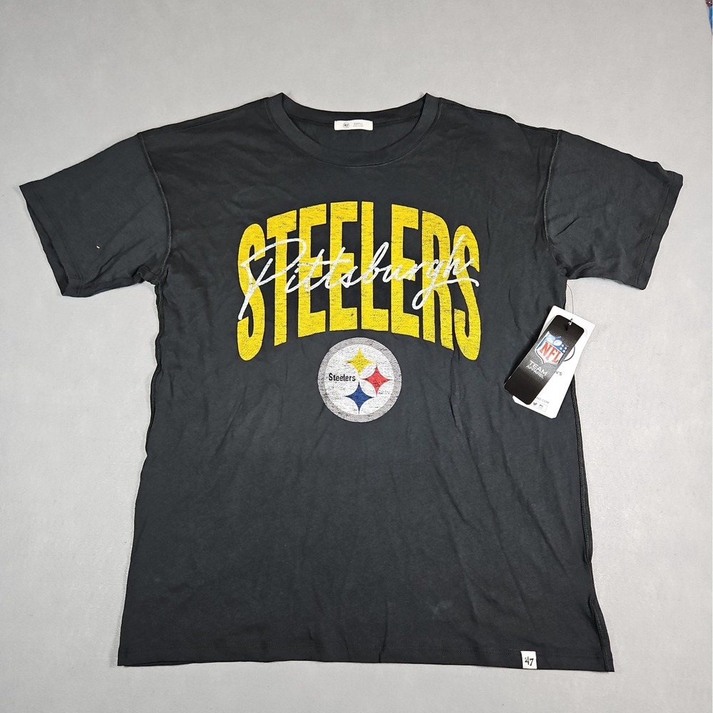 '47 Pittsburgh Steelers Mens Black NFL Graphic T Shirt Size Small NWT